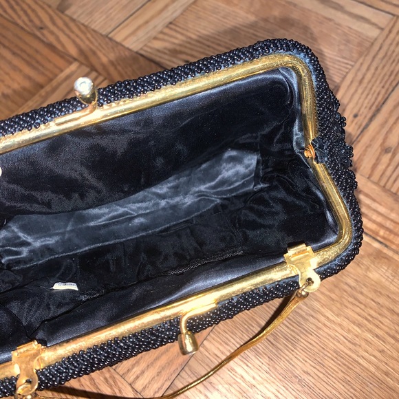 Vintage Black Hand Made Evening Bag - Picture 7 of 10